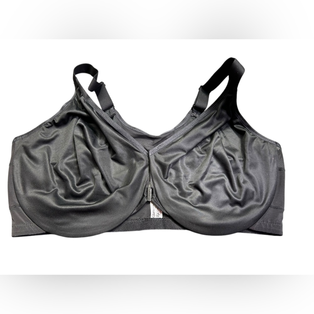 GLAMORISE women’s full bust 42H black unpadded underwire front closure bra NWOT